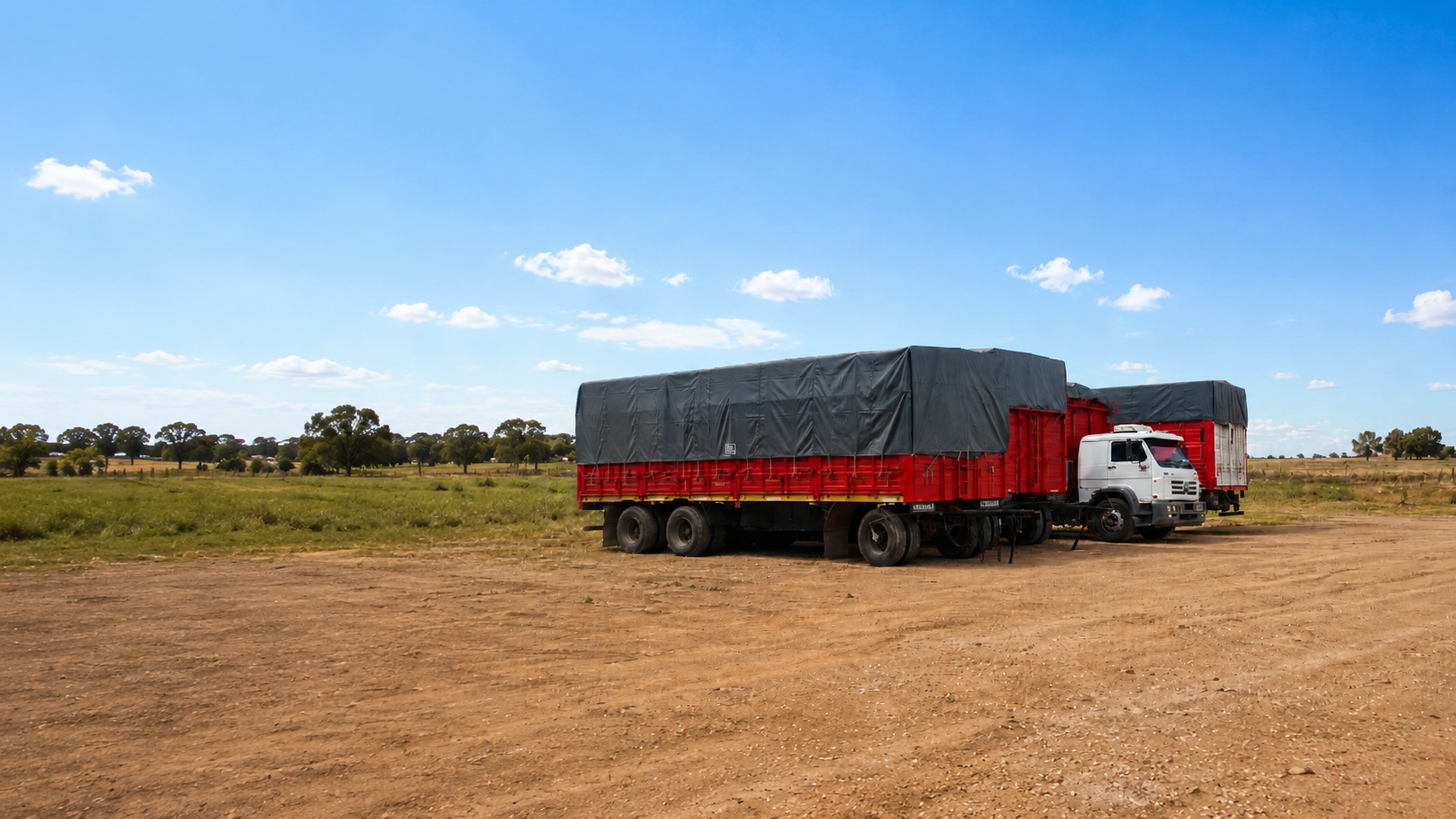 Camiones de la flota propia de Transporte 3M listos para salir a ruta